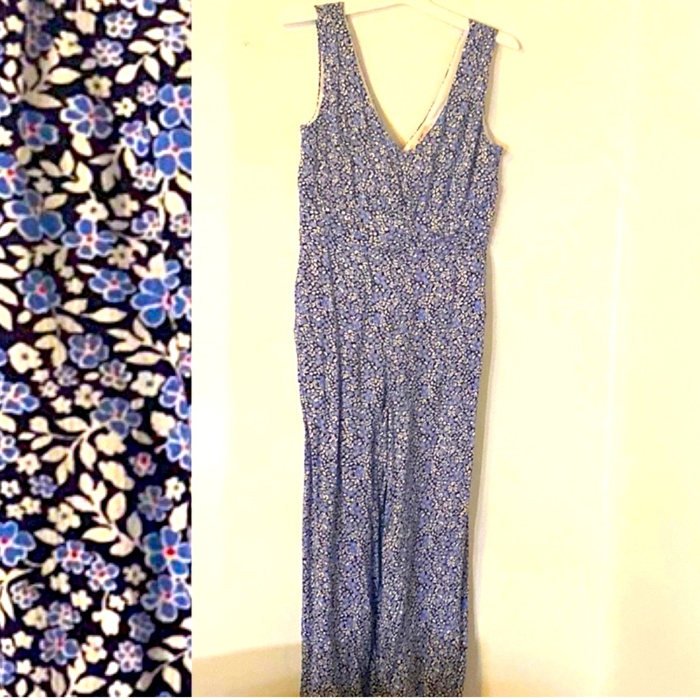 NWT so cute! Navy, blue white and red  floral jumpsuit.